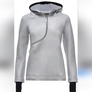 Freddy M. N.W.T.Curve grey asymmetrical zip hoodie